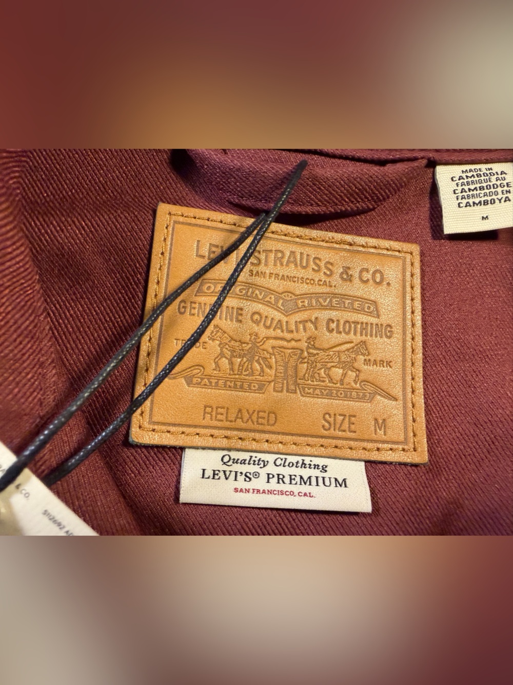 Levi's Men's Maroon Western Jacket - Picture 4 of 5